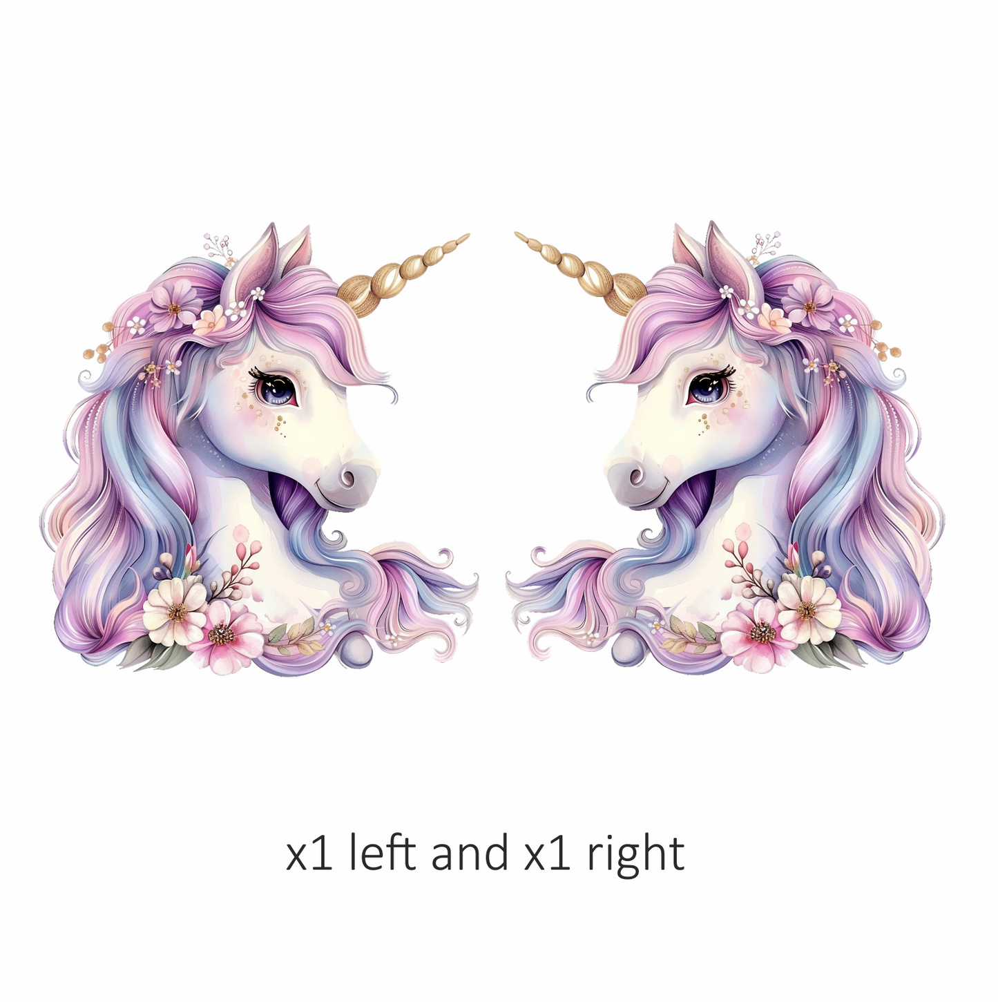 Unicorn Horse Pastel Pink Flowers Vinyl Decal Sticker