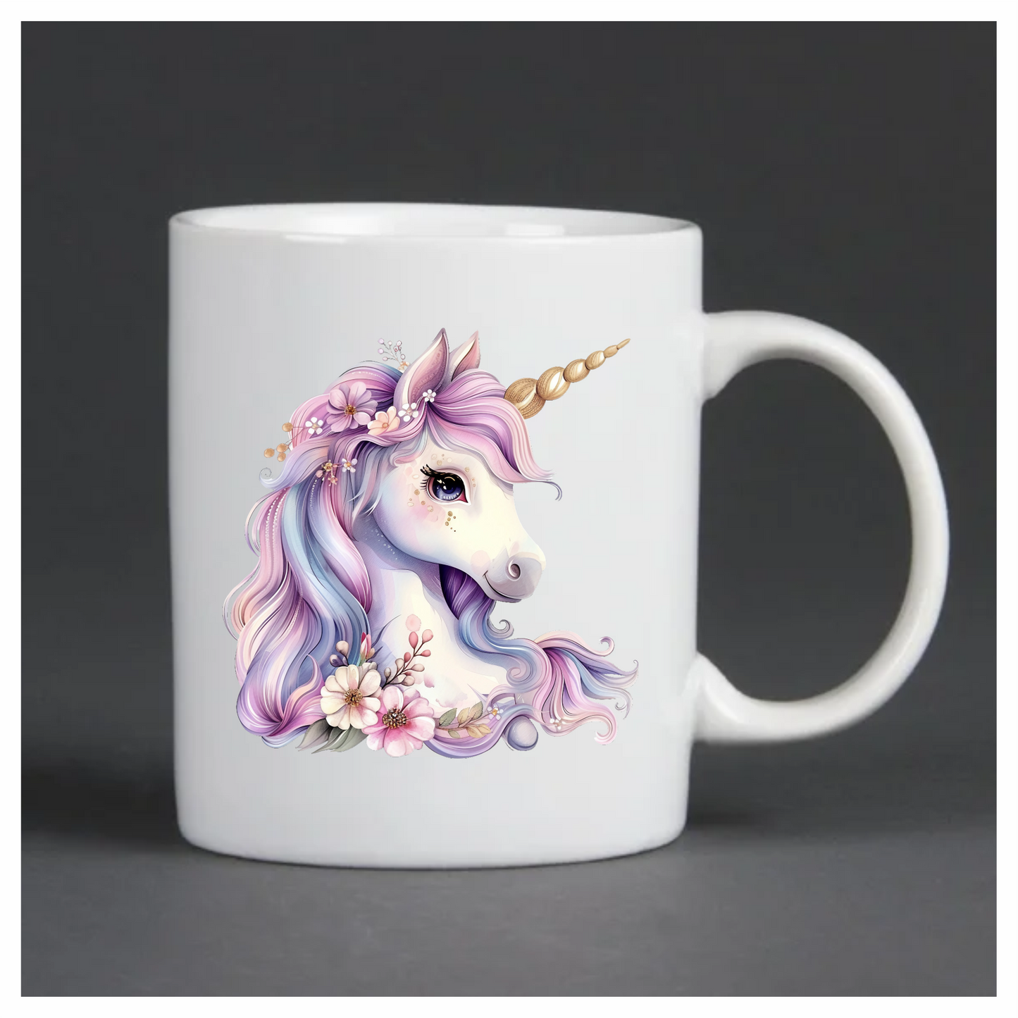 Unicorn Horse Pastel Pink Flowers Vinyl Decal Sticker