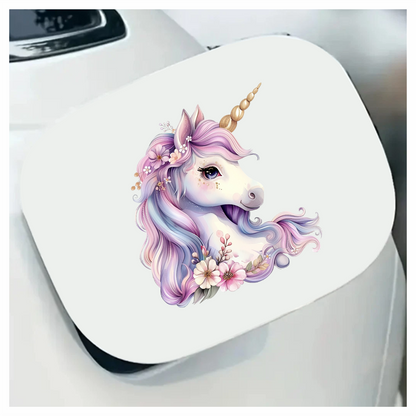 Unicorn Horse Pastel Pink Flowers Vinyl Decal Sticker