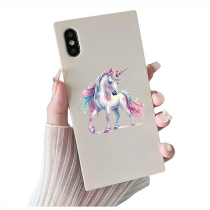Graceful Unicorn Horse Pastel Pink Vinyl Decal Sticker