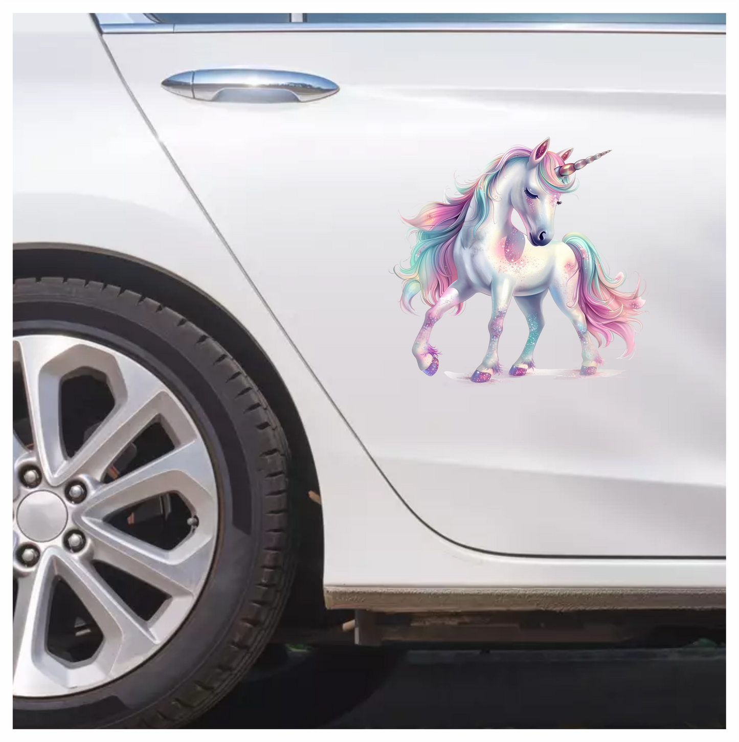 Graceful Unicorn Horse Pastel Pink Vinyl Decal Sticker