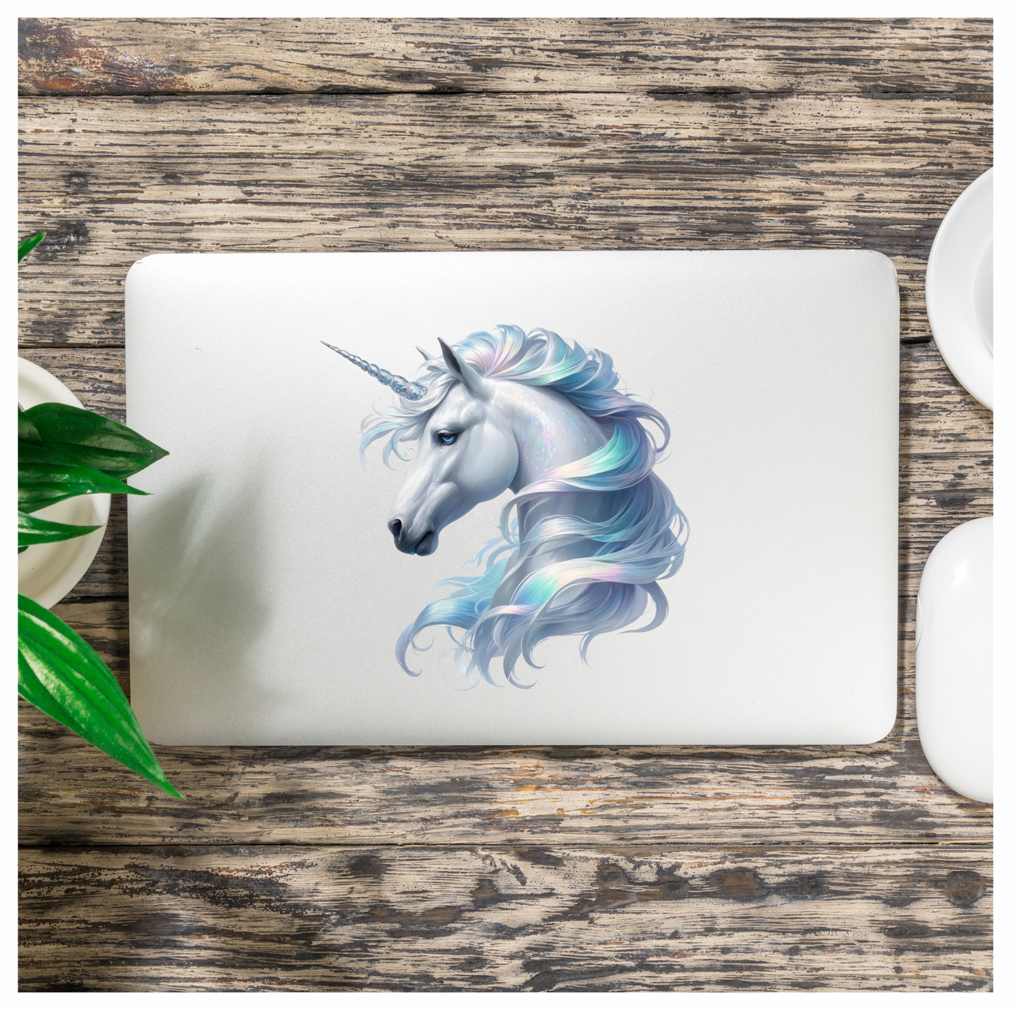 Majestic White Unicorn Horse Head Vinyl Decal Sticker