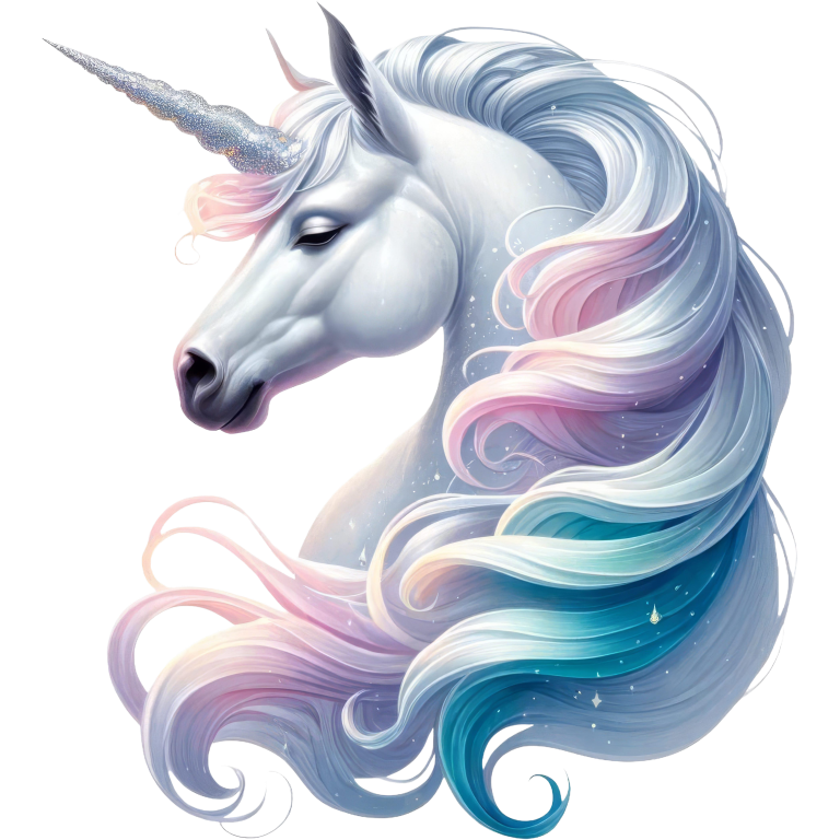 Unicorn with colorful mane on a white background vinyl decal sticker 