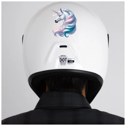 White Horse Unicorn Pastel Mane Blue Vinyl Decal Sticker