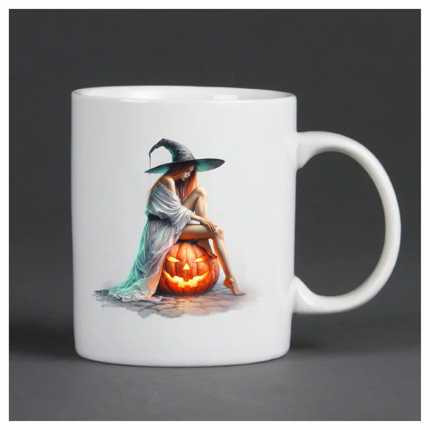 Amber Witch Adorned Above Angry Amberjack-O-Lantern Vinyl Decal Sticker
