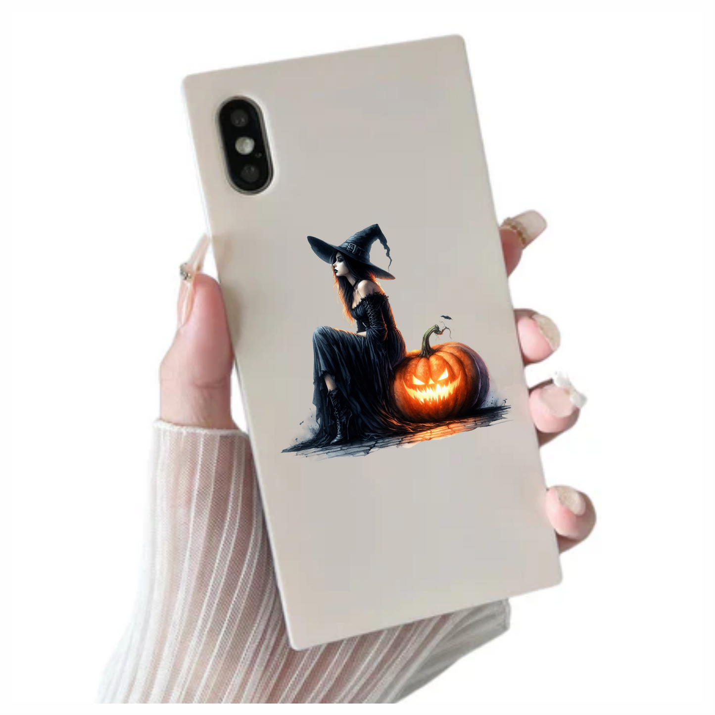 Amber Witch Gothic Black Dress Pumpkin Halloween Vinyl Decal Sticker