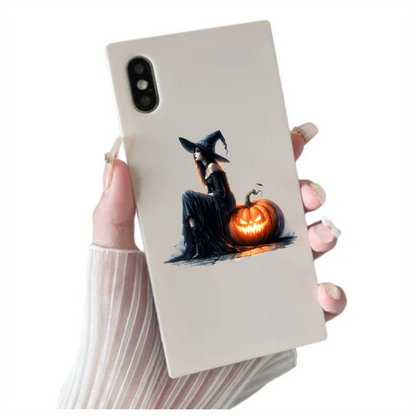 Amber Witch Gothic Black Dress Pumpkin Halloween Vinyl Decal Sticker
