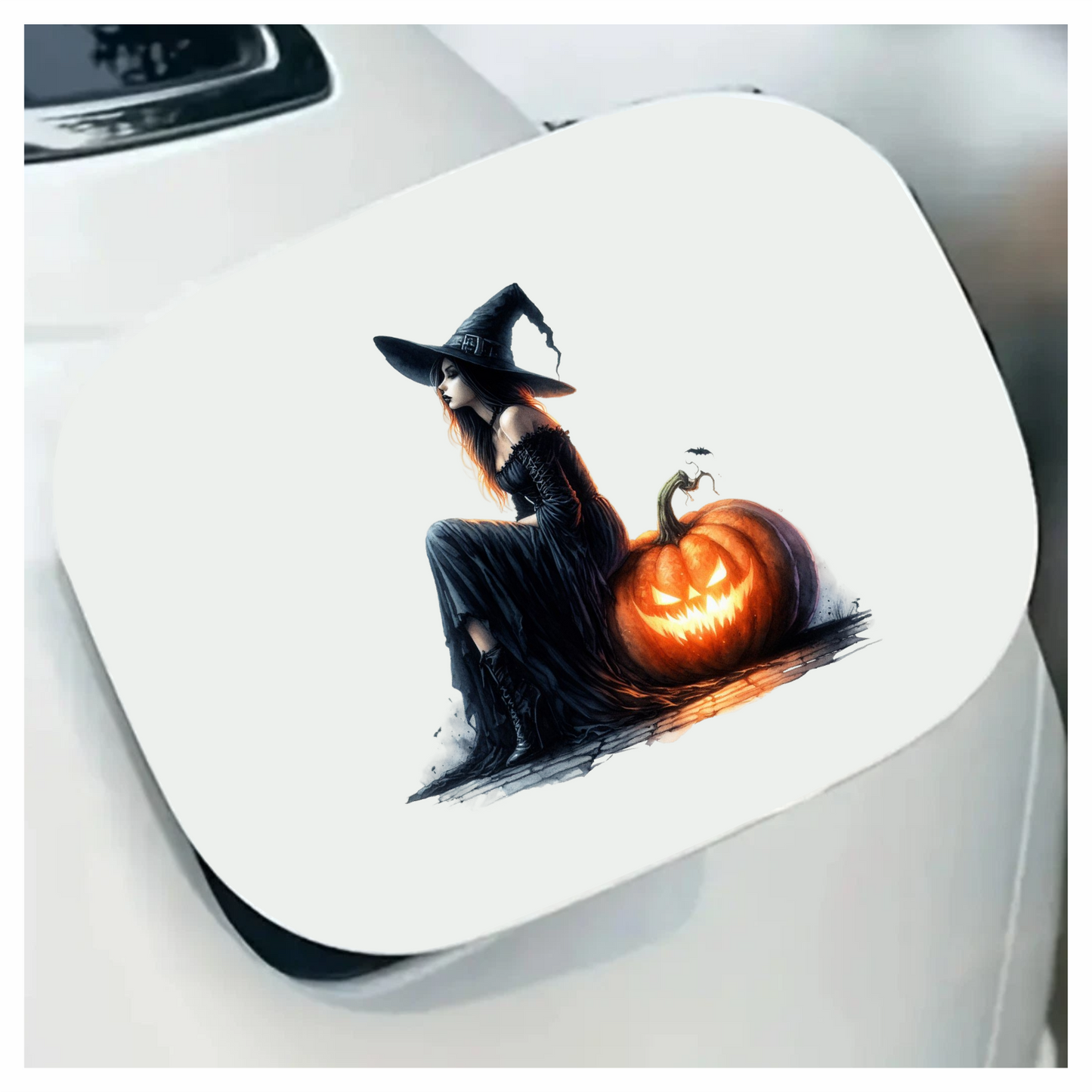 Amber Witch Gothic Black Dress Pumpkin Halloween Vinyl Decal Sticker